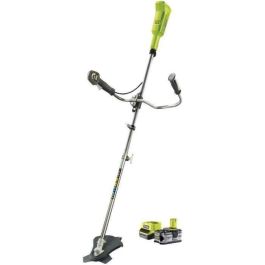 Ryobi Desbrozadora 18V con 1 Batería Litio 4Ah y Cargador Rápido 2.0A, Hoja 3 Dientes Tri-Arc 20cm y Hilo Ø 1.6mm