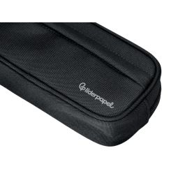 Estuche Portatodo Liderpapel Classic Ovalado 2 Cremalleras Con Bolsillo Delantero 210x90 mm Negro