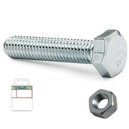 DUVER Tornillo Rosca Metal Cabeza Hexagonal DIN 933 con Tuerca Cincado M-10 Largo 60mm Precio: 0.9970884. SKU: B1675SVB9H