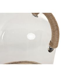 DKD Home Decor Centro Mesa Cottage de Cristal y Paulownia Transparente Marrón 23 x 33 x 26 cm (2 Unidades)