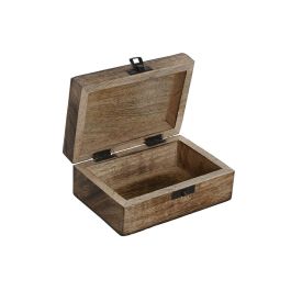 Caja-Joyero Home ESPRIT Marrón Madera de mango 15 x 10 x 6 cm (4 Unidades)