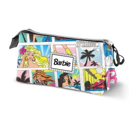 Barbie Estuche Portatodo Triple Comic con 3 Compartimentos, Ripstop Impermeable, Multicolor