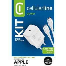 Cellularline Cargador USB-C para Apple 30W PD Blanco Precio: 52.5000003. SKU: B178AA2X6V
