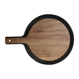 DKD Home Decor Tabla de Cortar Moderna de Madera de Acacia con Detalle de Pizarra Negra y Natural 28x38x1.8 cm