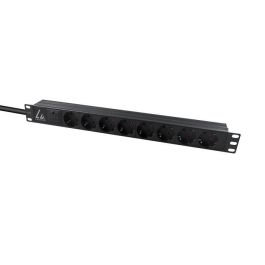 Lanview 19'' rack mount power strip, 3m, 16A with 8 x Schuko F outlets Lanview 19'' rack mount power strip, 3m, 16A with 8 x Schuko F outlets