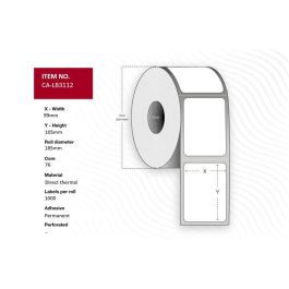 Capture RFID Label 99x105 - Core 76. White. DT. Permanent. 185mm diameter. 1000 labels per roll. 1 roll per box. Precio: 374.58999952. SKU: B1GZRMSHW6