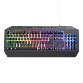 Trust Gaming Teclado Gaming GXT 836 EVOCX - Anti-Ghosting 25 Teclas, Iluminación RGB, Teclas Multimedia, 24998