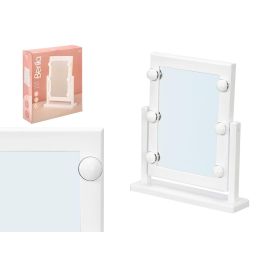 Berilo Espejo de Tocador con 6 LEDs, Blanco, Funciona con 4 Pilas AA, Dimensiones 37 x 41 x 9 cm (Set de 4) Precio: 74.50000008. SKU: B1KFE83TK5