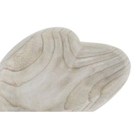 DKD Home Decor Centro de Mesa Tropical de Madera Paulownia Marrón Claro con Diseño de Corazón, 24 cm Largo x 35 cm Ancho x 4 cm Alto
