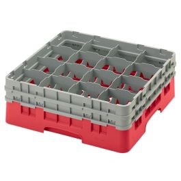 CAMBRO - 16S534-163 - Cesta de lavado 16 comp. 2 alturas - 10,9 cm Ø máx. - alt. máx. 14,9 cm - 50 x 50 x 18,4 cm - Rojo Precio: 59.69000059. SKU: B18898T9QV
