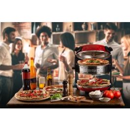 Ariete Horno de Pizza Doble con 2 Placas de Piedra Refractaria, 32 cm, 400°C, Cocción Rápida Ariete Horno de Pizza Doble con 2 Placas de Piedra Refractaria, 32 cm, 400°C, Cocción Rápida