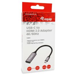 Equip Adaptador USB-C a HDMI 2.0 4K 60Hz - Cable para Conectar Portátiles, Tablets o Smartphones a Pantallas HDMI