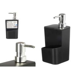 Kinvara Dispensador de Jabón Líquido y Soporte para Esponja, 650 ml, Negro, Fabricado en Plástico PP, 9 x 20 x 9.5 cm (12 Unidades) Precio: 32.49999984. SKU: B1BEBMQSZG