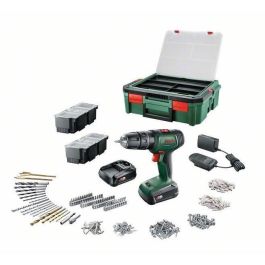 Taladro atornillador Bosch UniversalDrill 18 (2 baterías 1.5Ah + SystemBox + 241 accesorios)