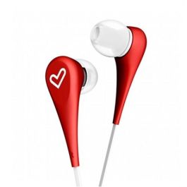 Energy Sistem Auriculares Intrauditivos Style 1+ con Micrófono, Cable Plano, Rojo