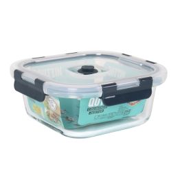 Quttin Fiambrera Cuadrada con Tapa, 750 cc, 16.5 x 16.5 x 6.9 cm (6 Unidades)