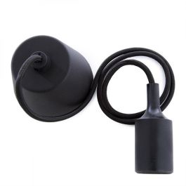 Portalámparas E27 Cable - Rosetón Negro Portalámparas E27 Cable - Rosetón Negro