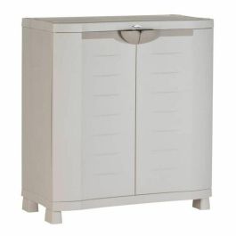 Plastiken Armario bajo SPACESAVER 90 de resina, 2 puertas y estantes, 90x45x100 cm, uso interior/exterior, fácil montaje, color beige Precio: 145.50000014. SKU: S7152608