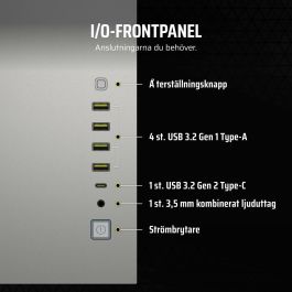 CORSAIR CC-9011285-WW Caja PC Torre Media 6500X, Aluminio Blanco/Gris Satinado