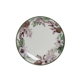 DKD Home Decor Plato Tradicional Verde Marron 19 x 2 x 19 cm (12 Unidades) Porcelana Estilo Tropical Precio: 22.49999961. SKU: B1DSFQ64HE