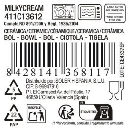 La Mediterranea Bol "Milkycream" Ø 11.5 x 5.9 cm (36 Unidades)