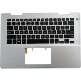 Dell Teclado Ensamblado para Portátiles US Internacional Retroiluminado 80 Teclas con Trackpoint y Palmrest Plateado