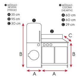 Cocina moderna de madera woomax 105x30x95 cm Cocina moderna de madera woomax 105x30x95 cm