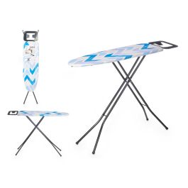 Tabla Plancha Zig Zag Kipit 30x97 cm - Azul y Blanco, Algodón y Poliéster (4 Unidades)