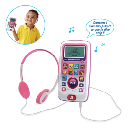 Vtech V.Pod Kid Do, D, Mi Pink - Reproductor de Música y Auriculares - 3-6 Años - Francés