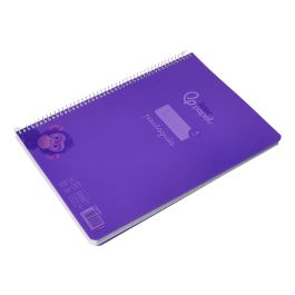 Cuaderno Espiral Liderpapel Din A4 Pautaguia Tapa Plastico80H 90 gr Cuadro Pautado 4 mm Con Margen Color Lila 5 unidades