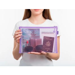 Liderpapel Bolsa Zipper Bag Poliéster Transpirable Multiusos DIN A4 Morado Pastel