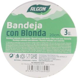 Set de 3 Bandejas Redondas con Blonda 20 cm Algon (24 Unidades) Set de 3 Bandejas Redondas con Blonda 20 cm Algon (24 Unidades)