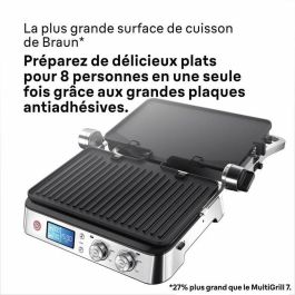 Braun BRA1744095622160 Parrilla Multifunción Multi Grill 9 2000W con 3 Posiciones de Calentamiento Negro/Acero