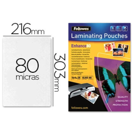 Fellowes Fundas Plastificar Brillo DIN A4 80 mc Pack 25 Unidades Precio: 5.50000055. SKU: B1JZ6AELLS