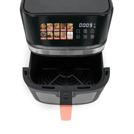 Livoo DOC343CO Freidora de aire sin aceite 8 L 1700 W con 30 recetas por código QR, pantalla táctil digital, edición Marmiton