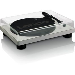 Lenco LS-50 Tocadiscos de tracción por correa Gris, 33 1/3, 45, 78 RPM, cartucho de cerámica estéreo, USB, amplificador integrado