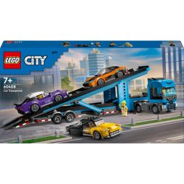 LEGO 60408 City Transporte de Coches Deportivos, 4 Vehículos para Niños