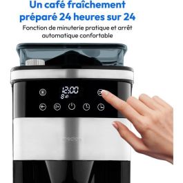Medion MED4061275225969 Cafetera Digital con Molinillo Integrado y Filtro Aislado, 1000W, 1 Litro, Color Plateado