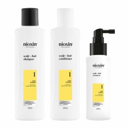 Nioxin Sistema 1 Kit Tratamiento Cabello Natural con Debilitamiento Leve Champú Acondicionador y Tratamiento 3 uds