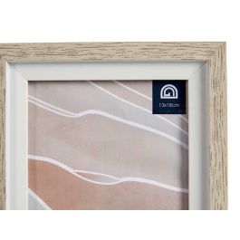 Giftdecor Portafotos Natural Borde Blanco 13x18 cm - Plástico y Vidrio (24 Unidades)