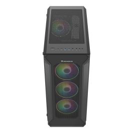 GENESIS Irid 505 V2 ARGB Midi Tower Gaming PC, 4 Ventiladores ARGB, Panel Lateral Cristal Templado, Filtros Antipolvo, USB 3.0, Negro