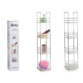 Berilo Estantería de Metal Cuadrada 4 Pisos, 16x86x16 cm, Metal Cromado y Plástico, Color Plata y Transparente (6 Unidades) Precio: 131.50000006. SKU: S3602976