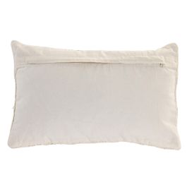 DKD Home Decor Pack de 2 Cojines Boho de Algodón Crudo 30x50 cm, Hechos a Mano, con Cremallera y Relleno de 380g
