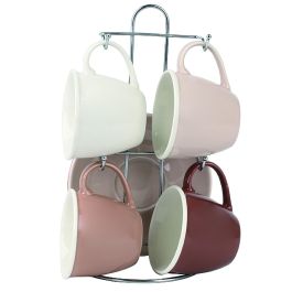 DKD Home Decor Tazas de Café Scandi Set de 4, 210ml, New Bone y Metal, Beige y Marrón, 8.5x7x8.5 cm Precio: 12.59000039. SKU: B1K8SLXB27