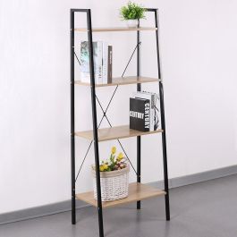 Home Deco Factory Estantería Loka 4 baldas madera contrachapada y metal 60x32,5 cm altura 148 cm