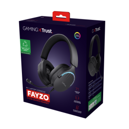 Trust Gaming GXT 490 Fayzo Auriculares Gaming USB 7.1 Envolvente, Micrófono Cancelación Ruido, RGB, Compatibles PC PS4 PS5 - Negros
