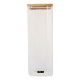 Quttin Tarro Boro Cuadrado Bambú 10.2x28 cm 2150 ml (12 Unidades)