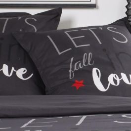 Juego de cama de algodón TODAY Love - 2 personas - 240 x 260 cm - Estampado gris