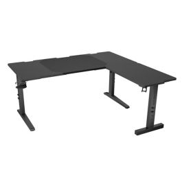 GENESIS NDS-2295 Escritorio Modular Esquinero Holm Negro, MDF y Acero, Ajustable en Altura