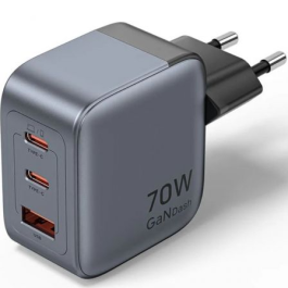 Vention FEXH0-EU Cargador de Pared GaN 70W con 2xUSB Tipo-C y 1xUSB-A Gris para Múltiples Dispositivos Precio: 25.69000005. SKU: B1CW35X9A5